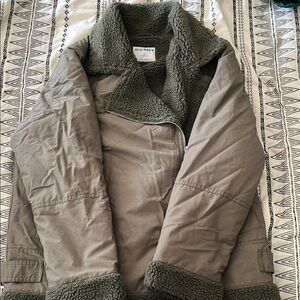 Old Navy Olive Green Sherpa Jacket